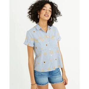 Madewell Star Embroidered Striped Shirt XS